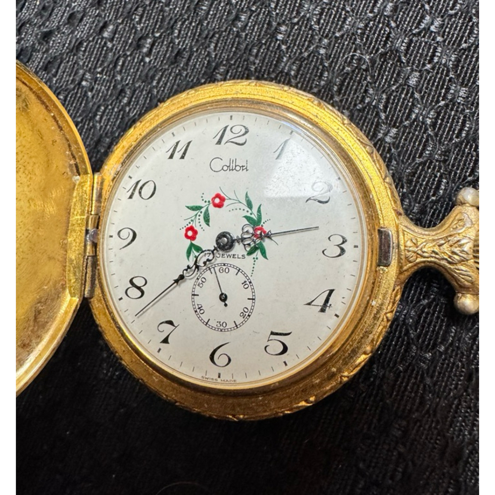 Colibri Half Hunter Deer Pocket Watch - 17 Jewel - READ